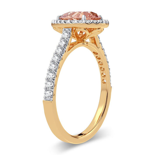 0.33 ct Morganite & Diamond Ring in 14K Gold