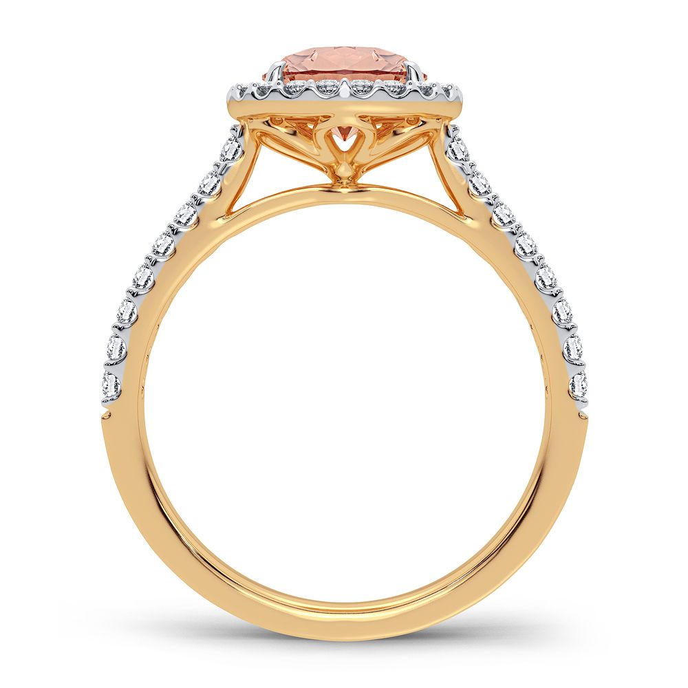 0.33 ct Morganite & Diamond Ring in 14K Gold