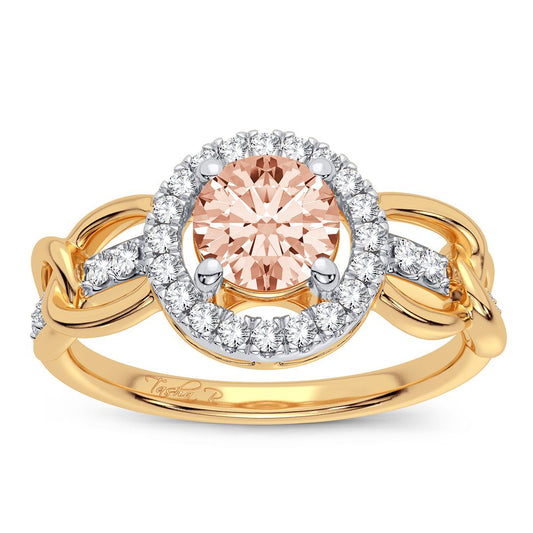0.20 ct Morganite & Diamond Ring in 14K Gold
