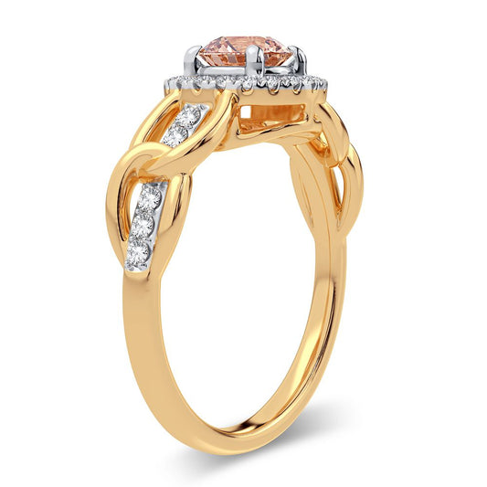 0.20 ct Morganite & Diamond Ring in 14K Gold
