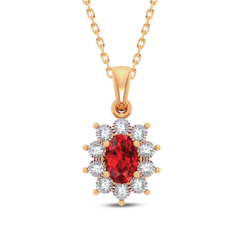 0.06 ct Ruby & Diamond Pendant in 10K Gold