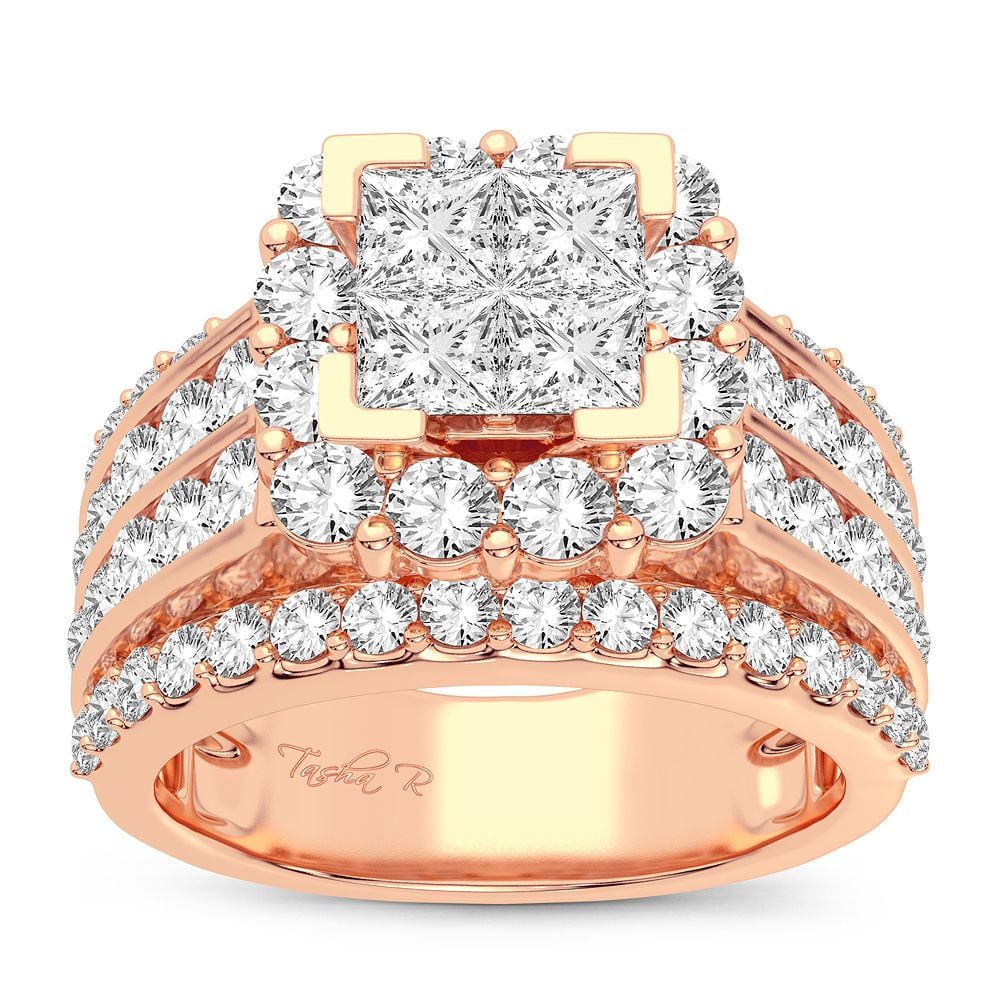 3.00 ct Diamond Bridal Ring in 14K Gold