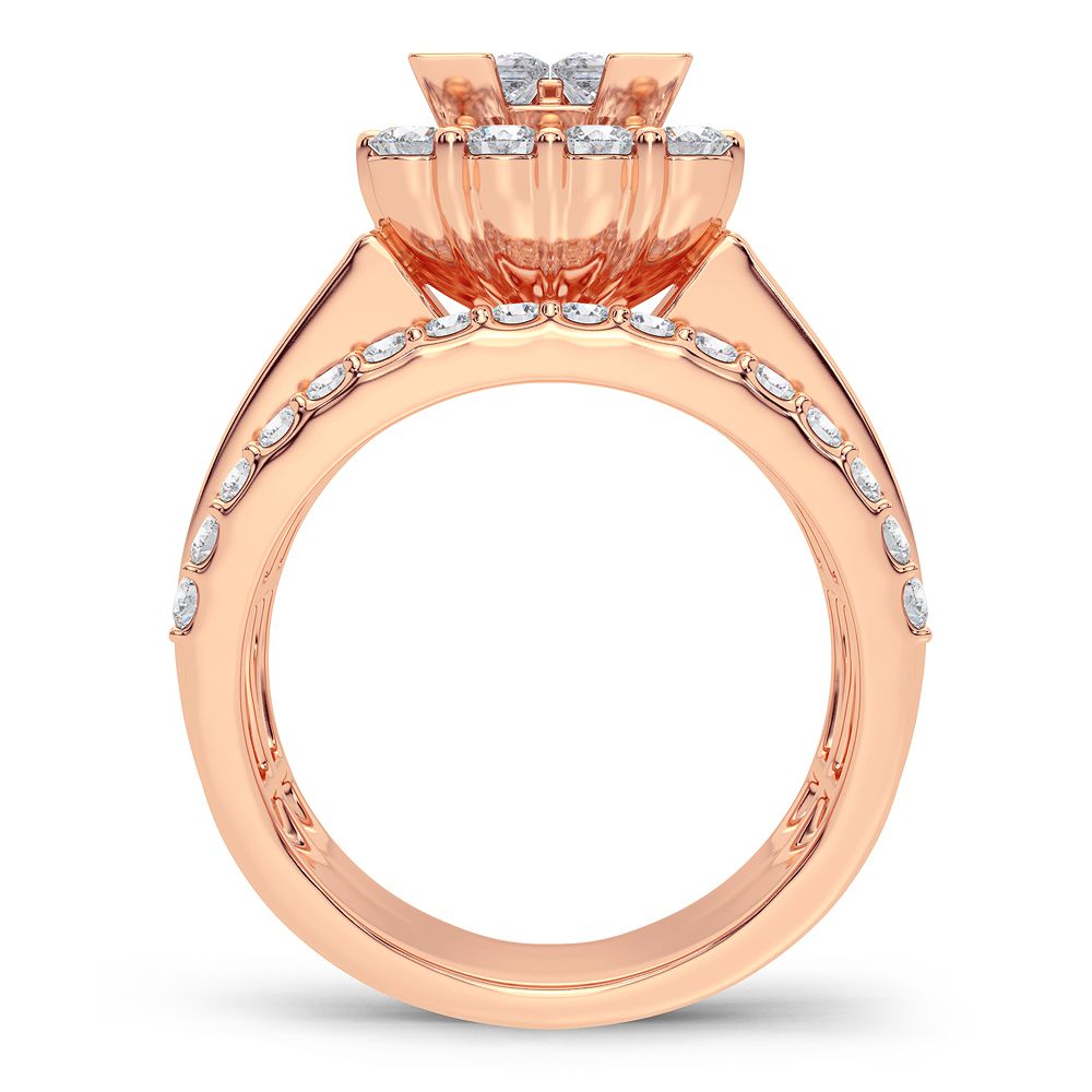 3.00 ct Diamond Bridal Ring in 14K Gold