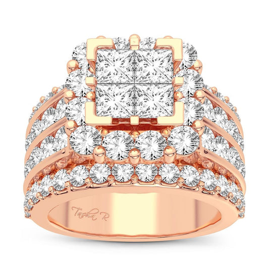4.00 ct Diamond Bridal Ring in 14K Gold