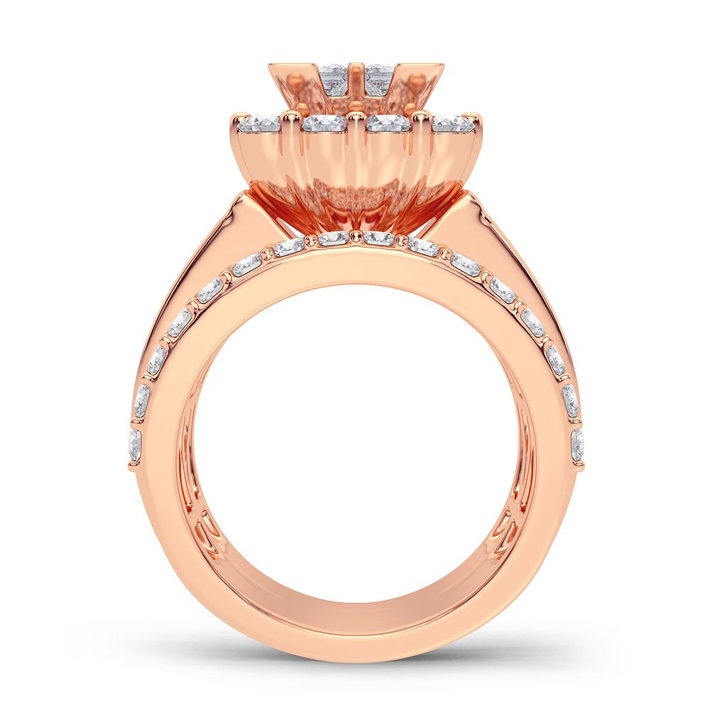 4.00 ct Diamond Bridal Ring in 14K Gold
