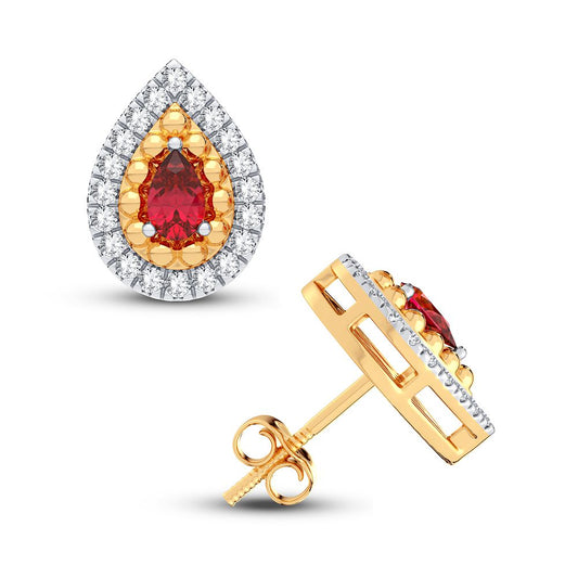 0.20 ct Diamond & Gemstone Earrings in 14K Gold