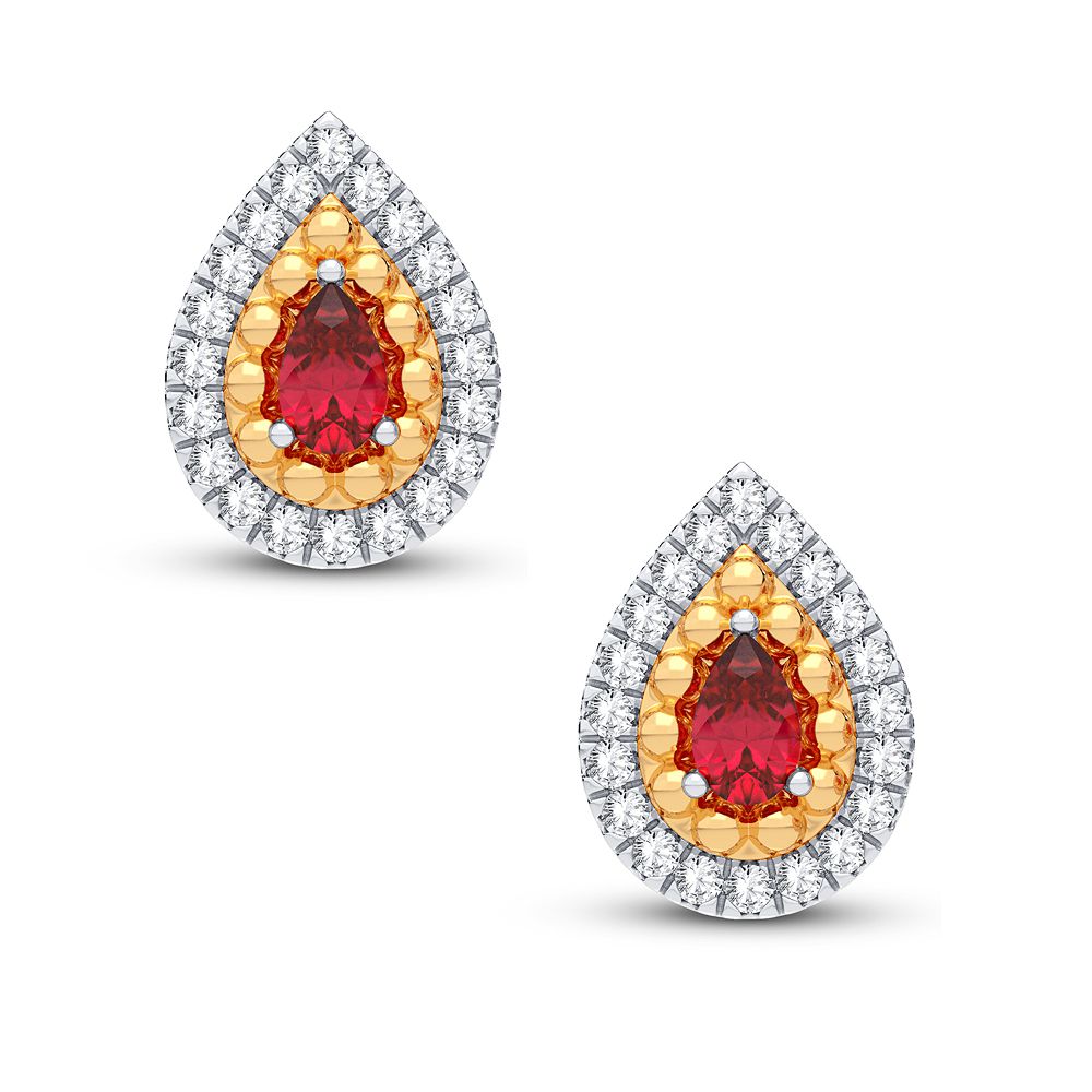 0.20 ct Diamond & Gemstone Earrings in 14K Gold
