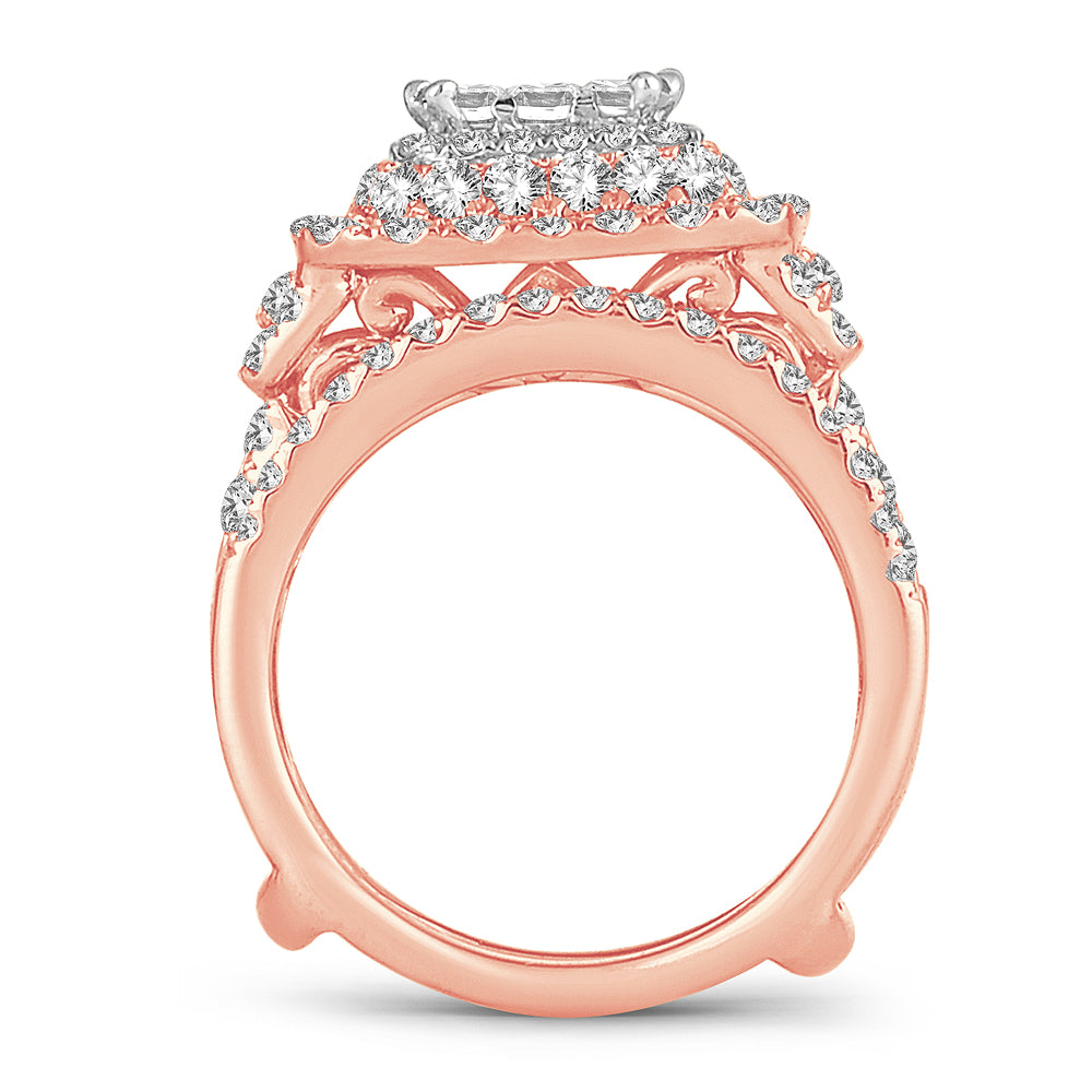 3.00 ct Diamond Bridal Ring in 14K Gold