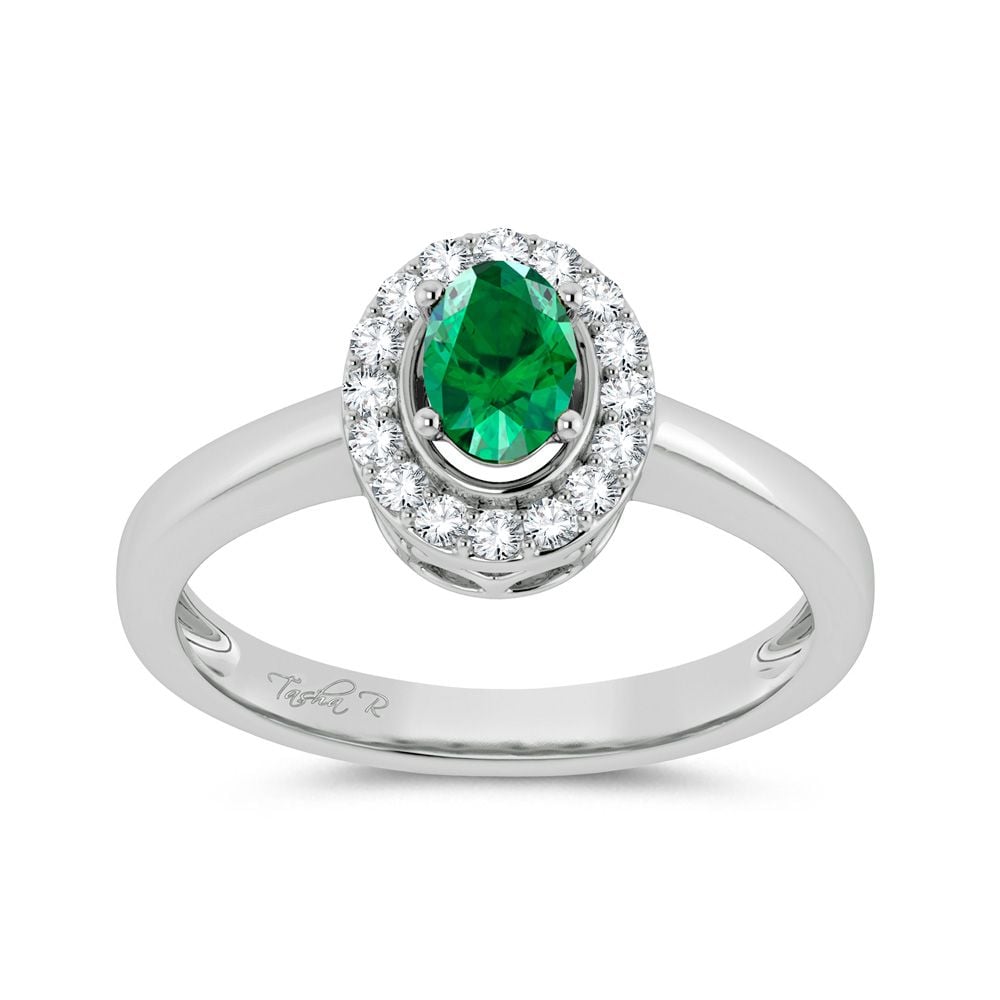 0.15 ct Emerald & Diamond Ring in 10K Gold