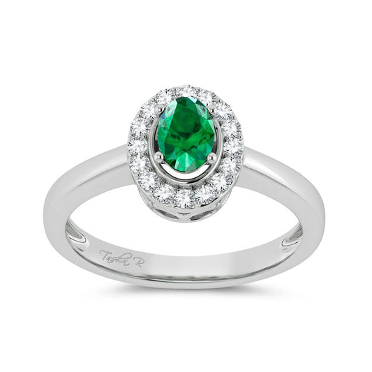 0.15 ct Emerald & Diamond Ring in 10K Gold