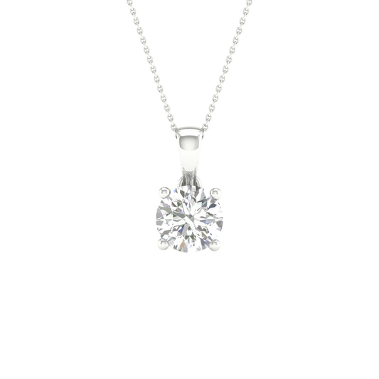 14K 1.00CT Certified Lab Grown Diamond Pendant