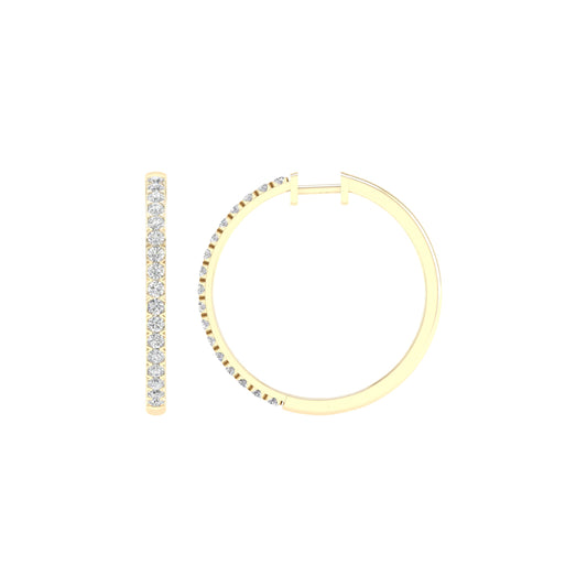 14K 2.00CT Certified Lab Grown Diamond Hoop Earrings ( IGI Certified )