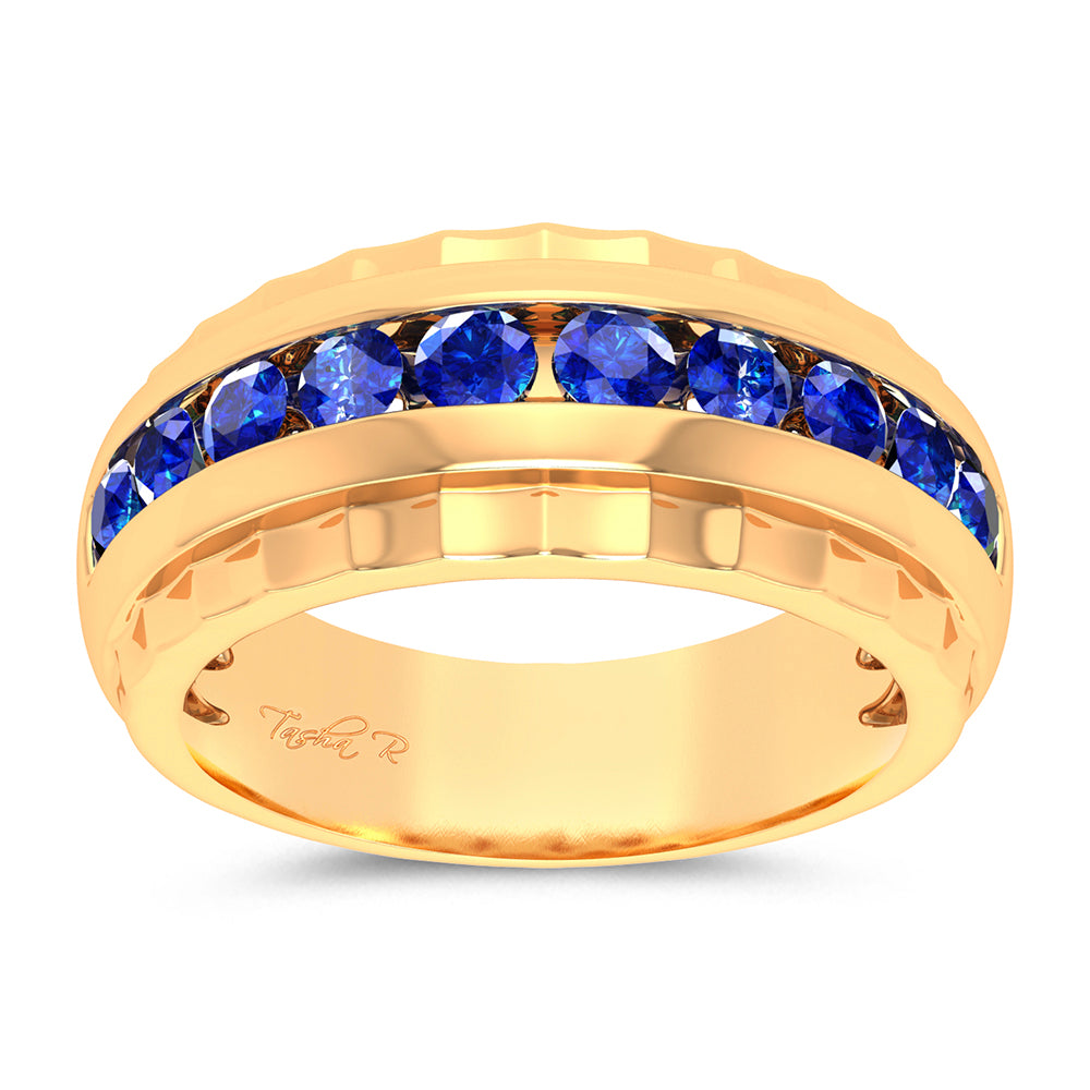 0.25 ct Men's Blue Diamond Band in 10K Gold