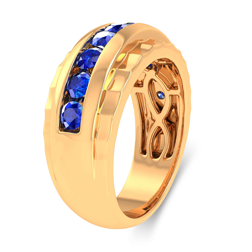 0.25 ct Men's Blue Diamond Band in 10K Gold