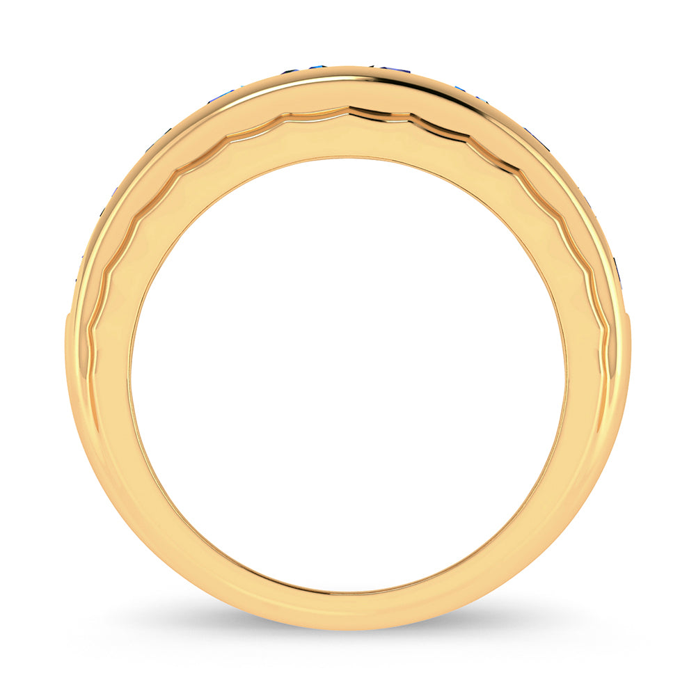 0.25 ct Men's Blue Diamond Band in 10K Gold