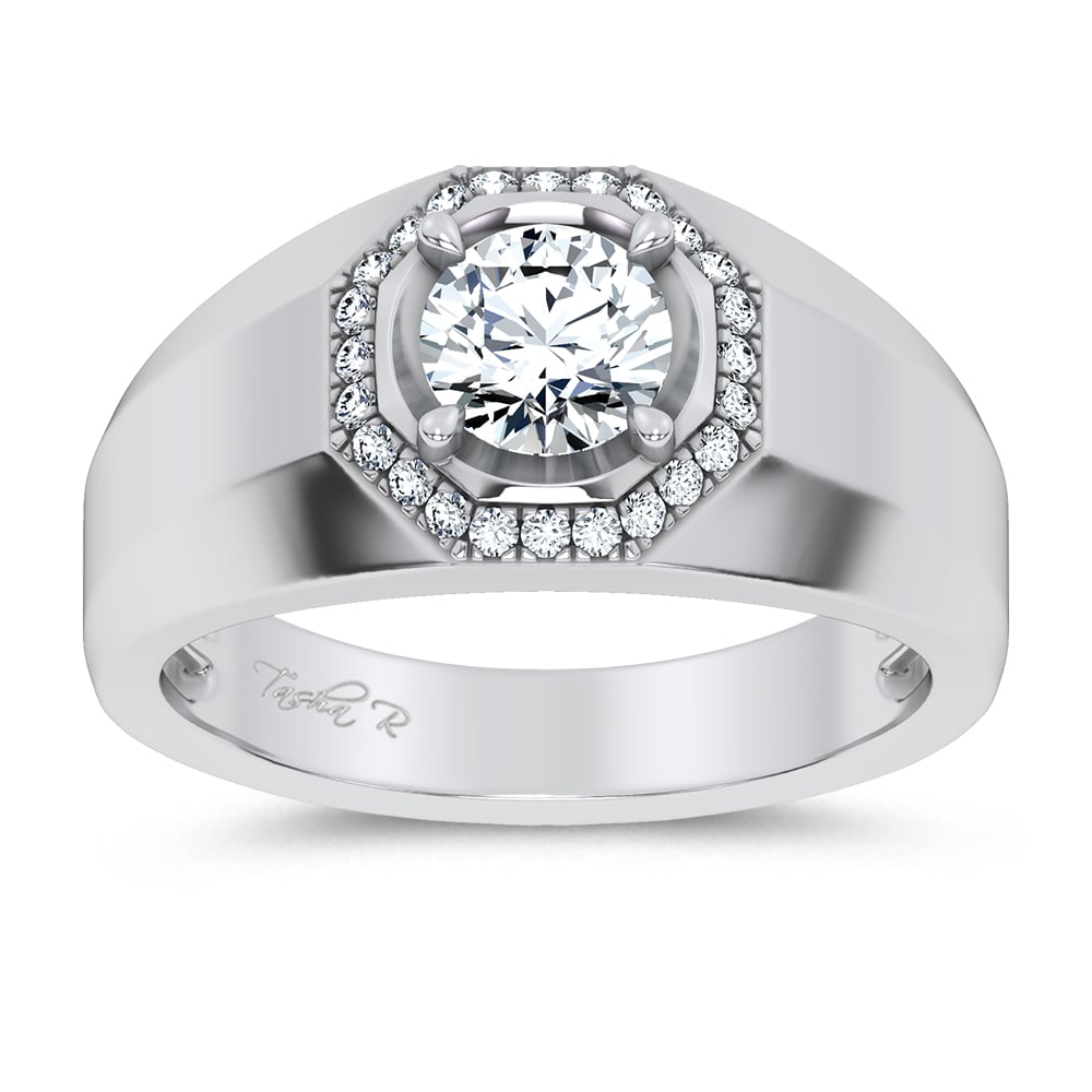 1.12 ct Men's Lab Grown Diamond Ring in 14K Gold