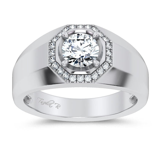 1.12 ct Men's Lab Grown Diamond Ring in 14K Gold