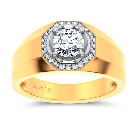 1.12 ct Men's Lab Grown Diamond Ring in 14K Gold