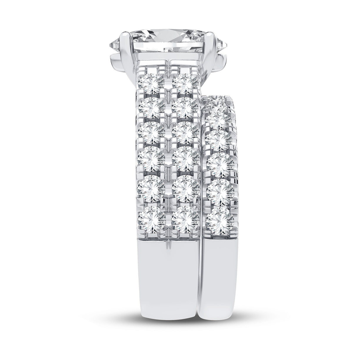 14K 5.00CT Certified Lab Grown Diamond Bridal Set