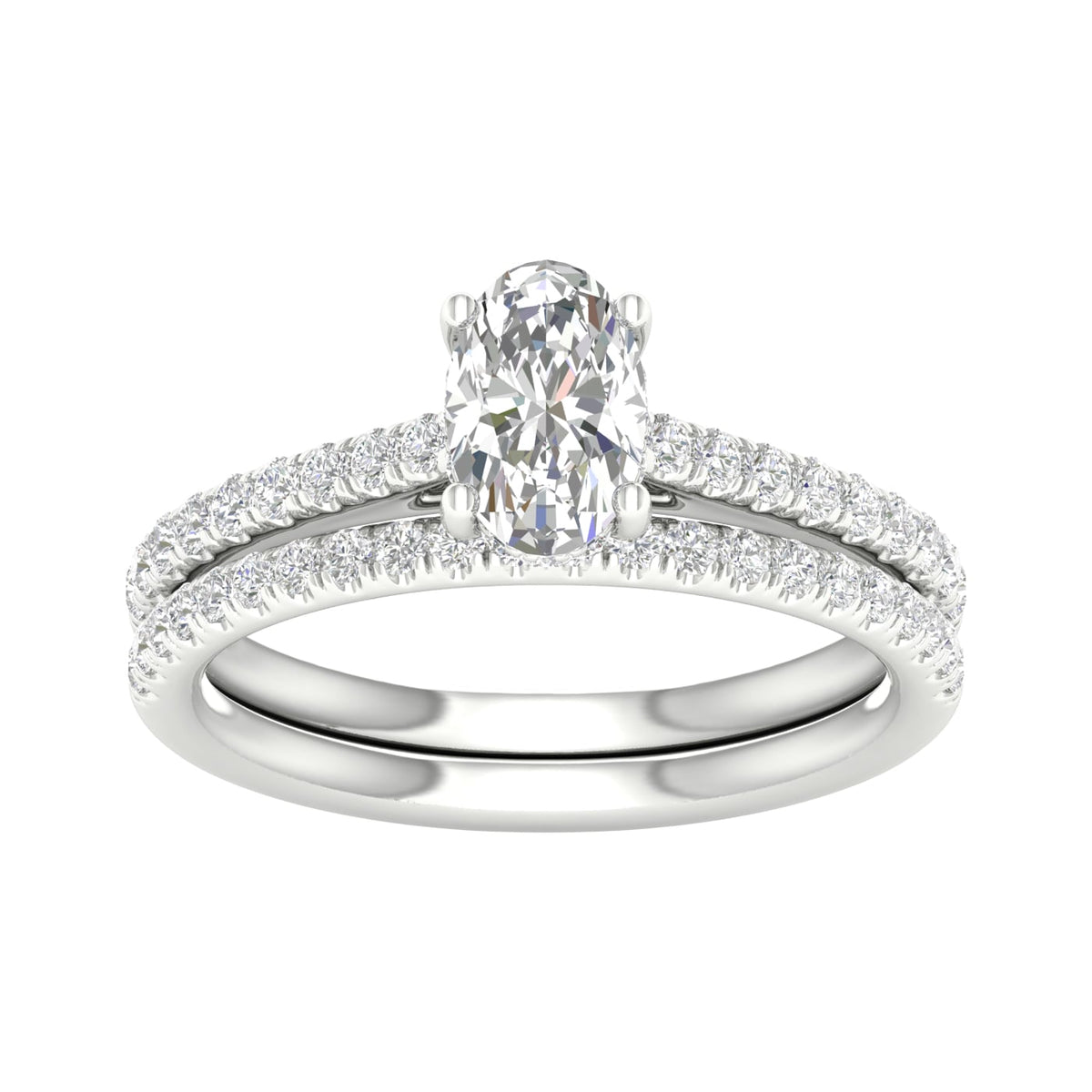 Platinum 1.50CT Lab Diamond Bridal Ring