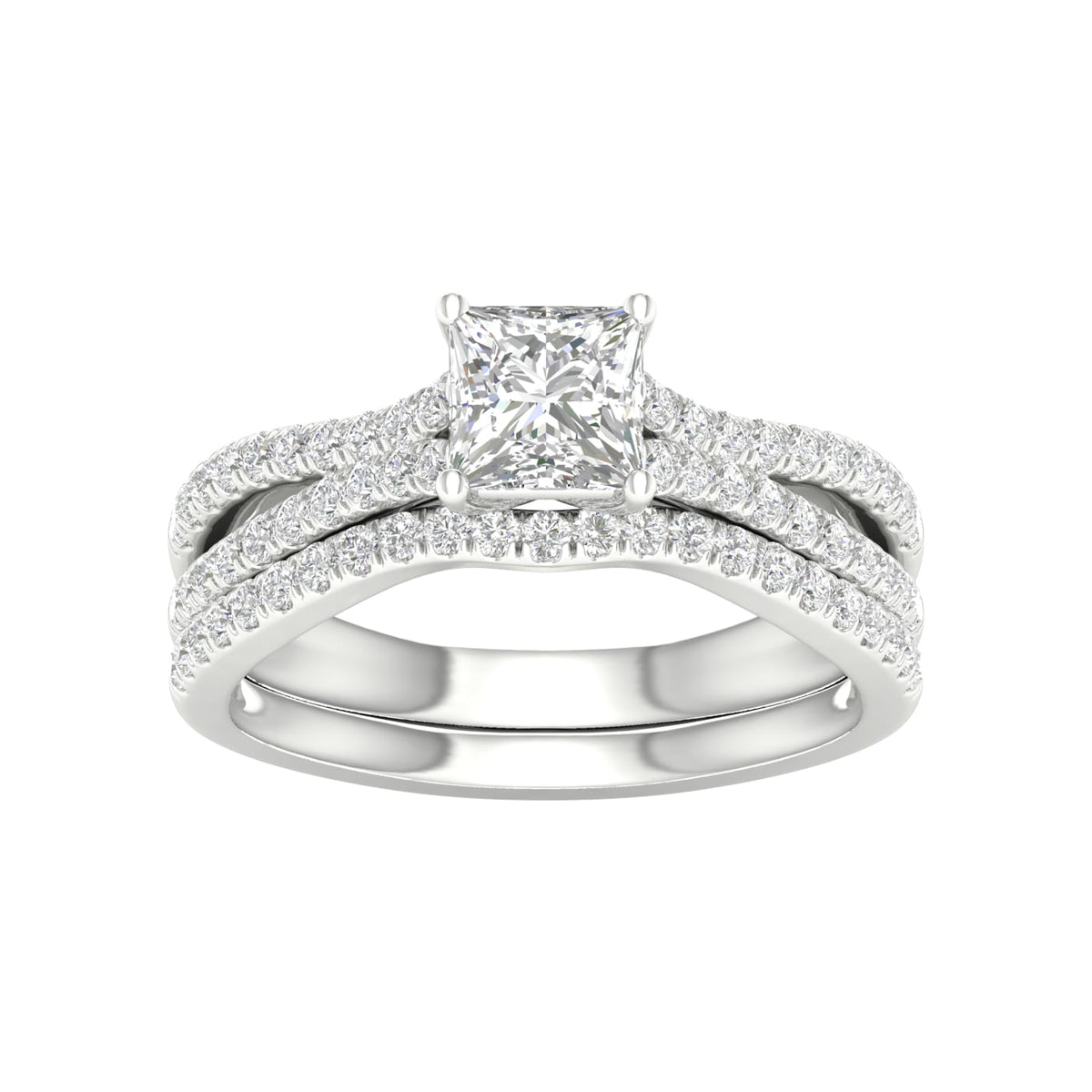 Certified Lab Grown 14K 1.40CT Diamond Bridal Set