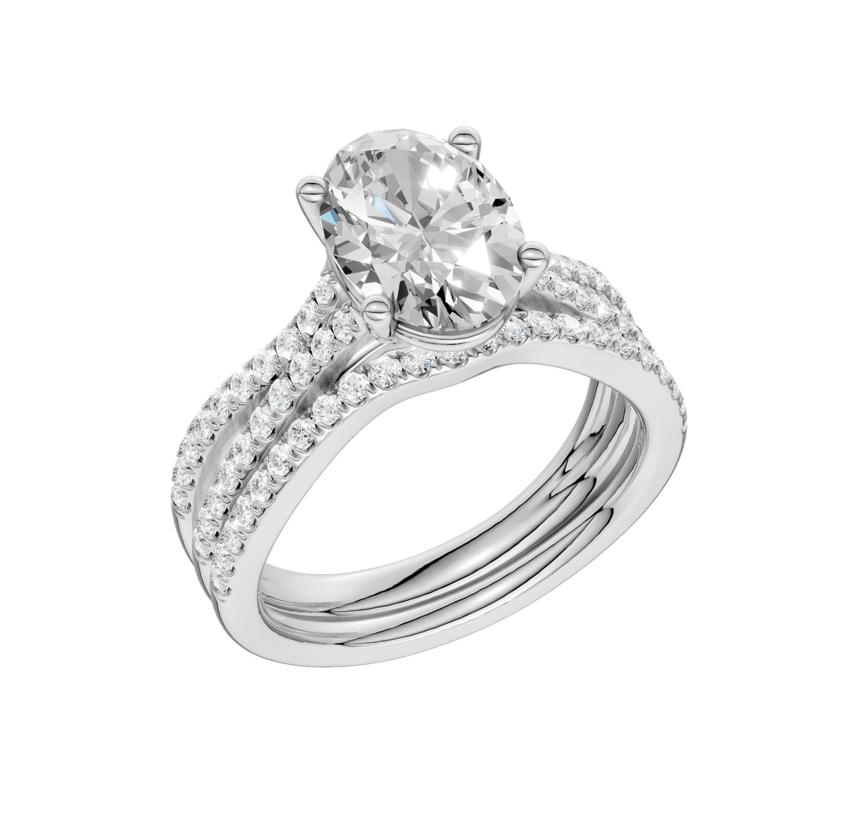 14K 1.40CT Lab Diamond Bridal Set