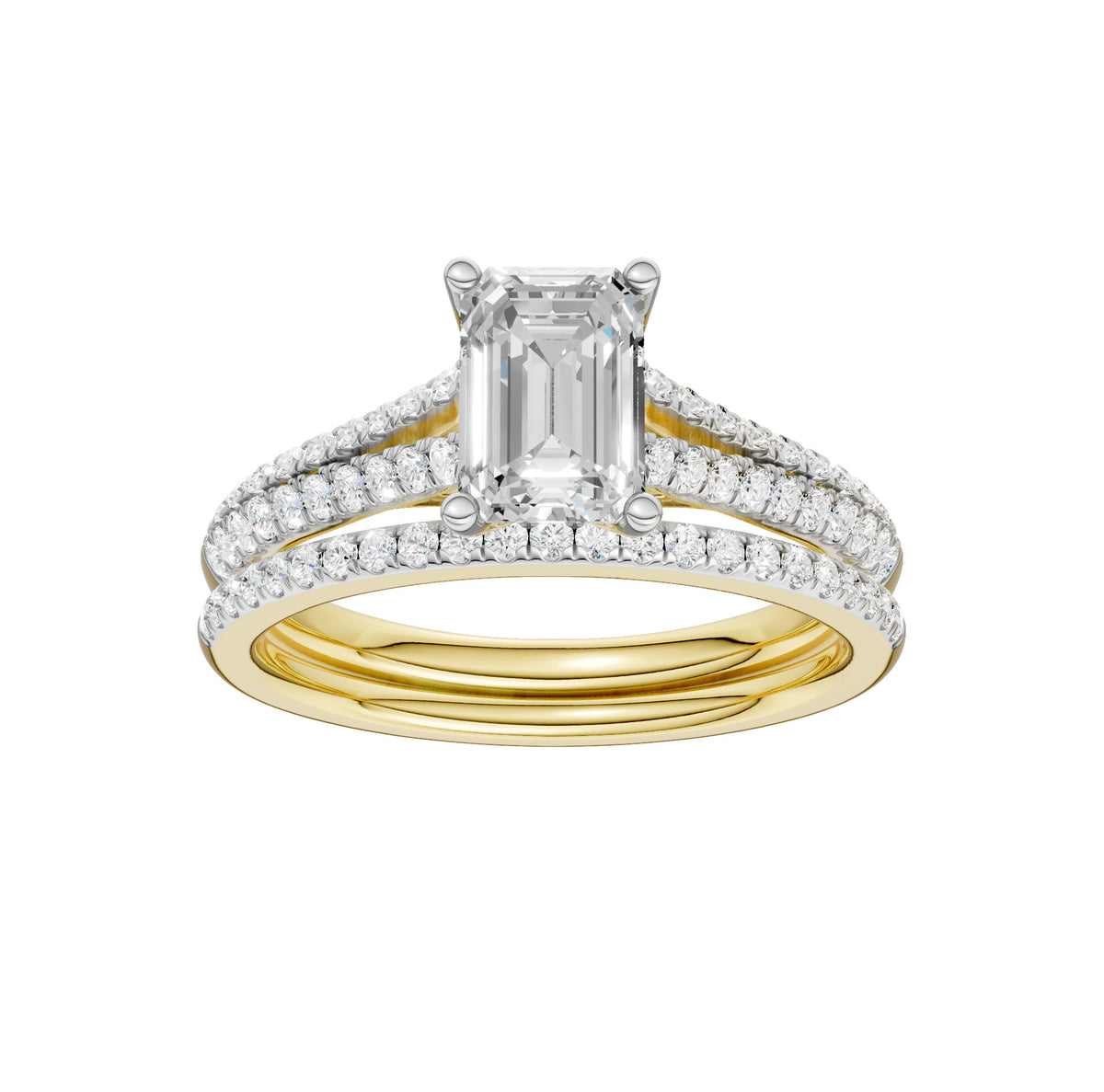 Certified Lab Grown 14K 1.40CT Diamond Bridal Set