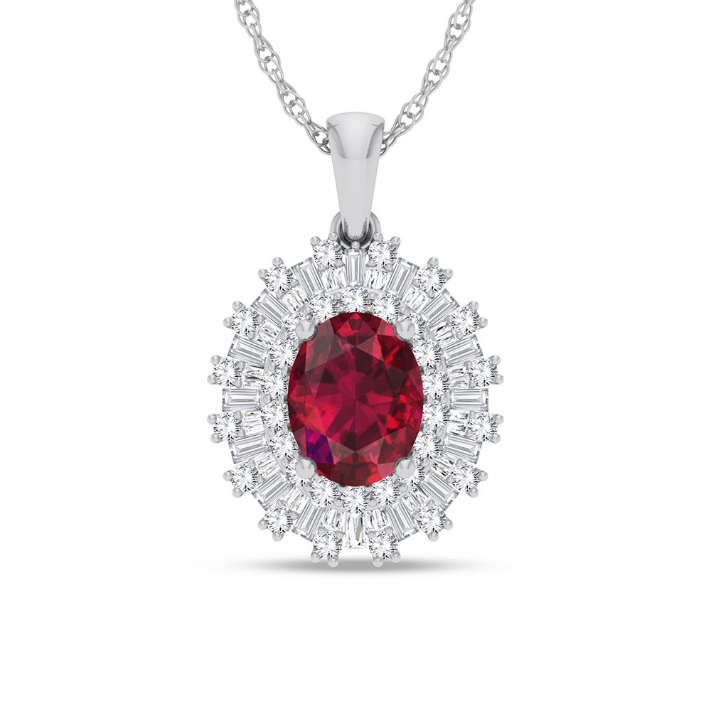 0.72 ct Ruby & Diamond Pendant in 14K Gold
