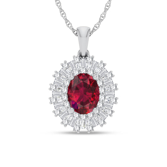 0.72 ct Ruby & Diamond Pendant in 14K Gold