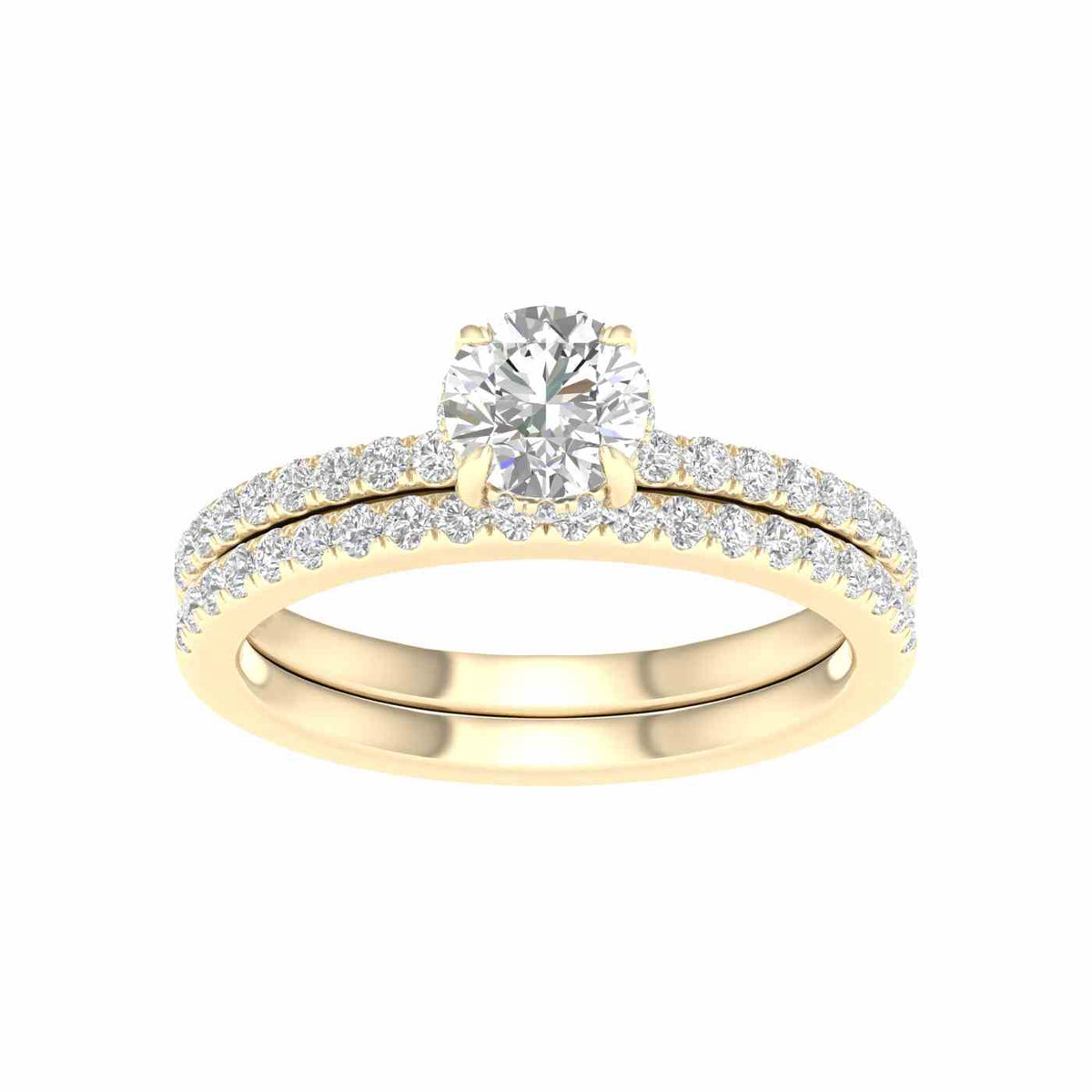 14K 1.50 CT Lab Grown Diamond Bridal Set