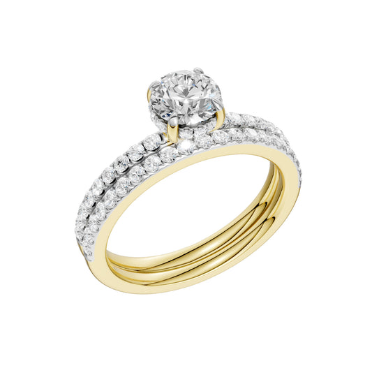 14K 1.50 CT Lab Grown Diamond Bridal Set