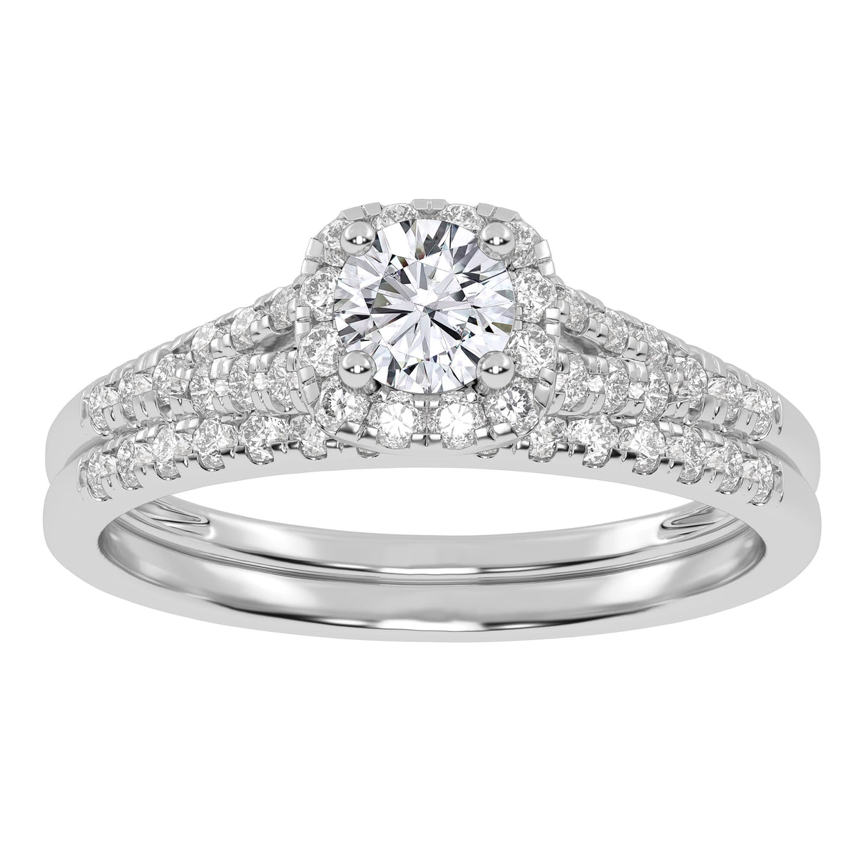 10K 0.50CT Certified Lab-Grown Diamond Bridal Set