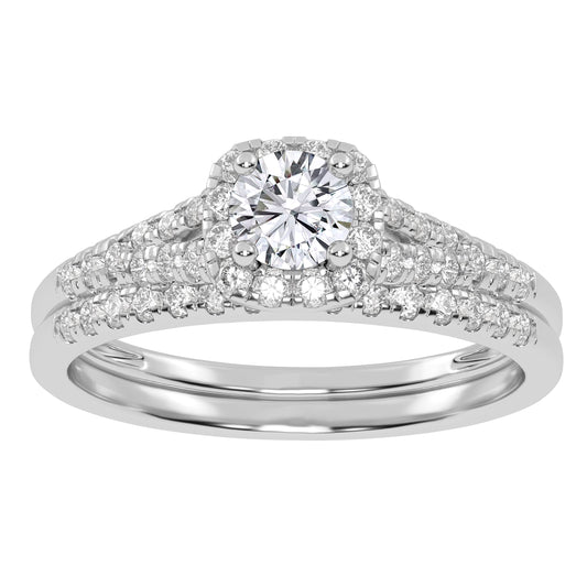 10K 0.50CT Certified Lab-Grown Diamond Bridal Set