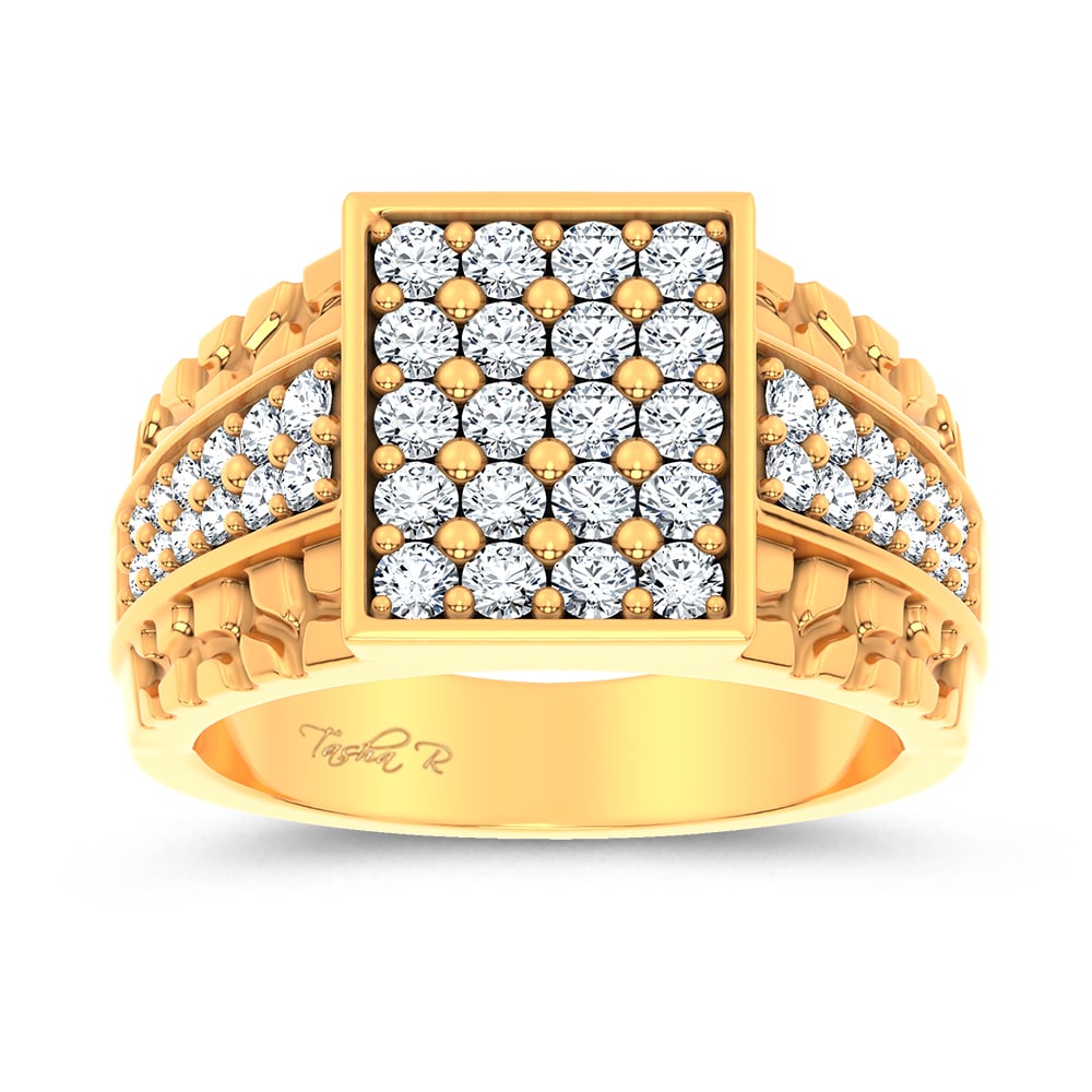 1.50 ct Men's Lab Grown Diamond Ring in 14K Gold