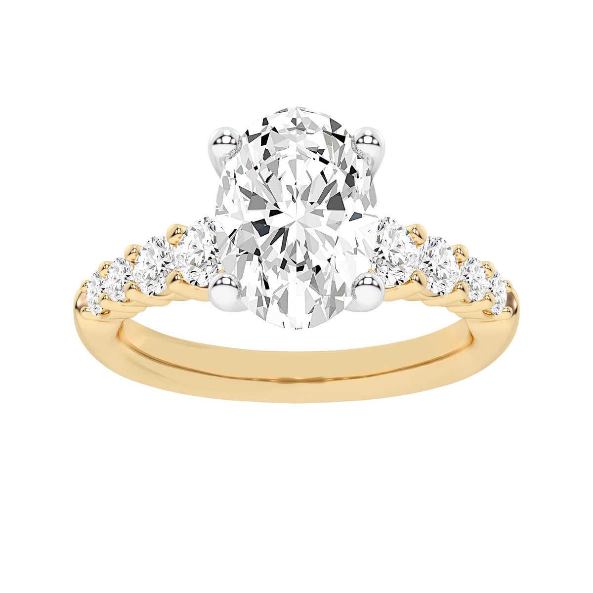 14K 3.75CT Certified Lab Grown Diamond Engagement Ring