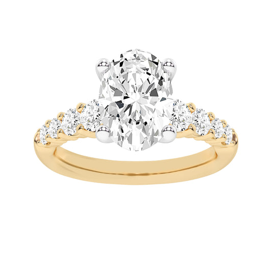 14K 3.75CT Certified Lab Grown Diamond Engagement Ring