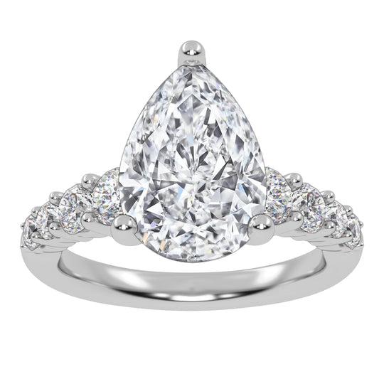 14K 3.75CT Certified Lab Grown Diamond Engagement Ring
