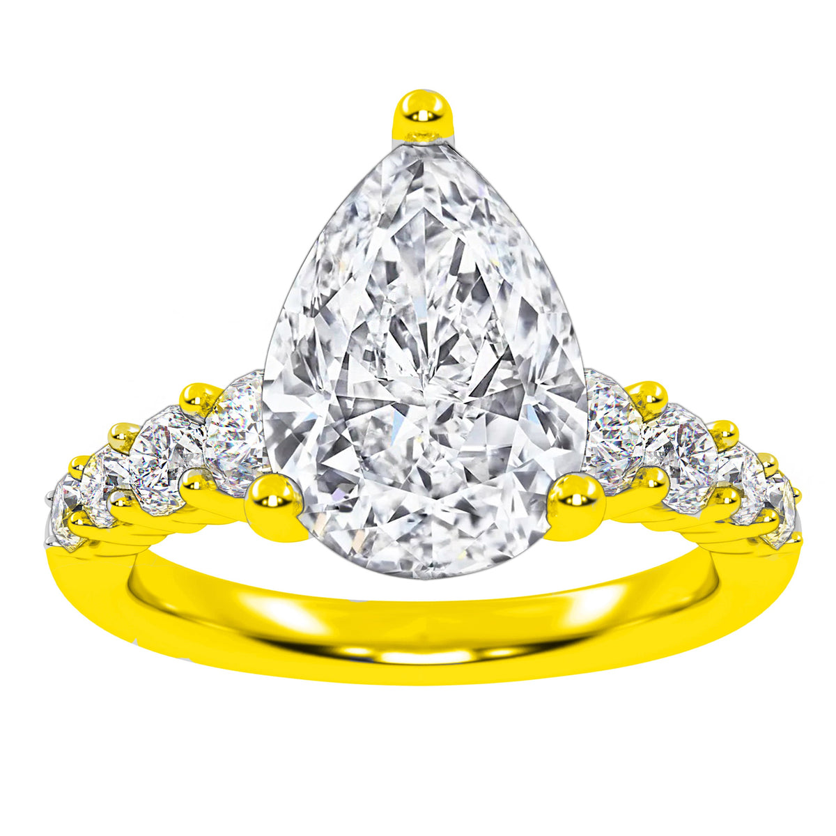 14K 3.75CT Certified Lab Grown Diamond Engagement Ring