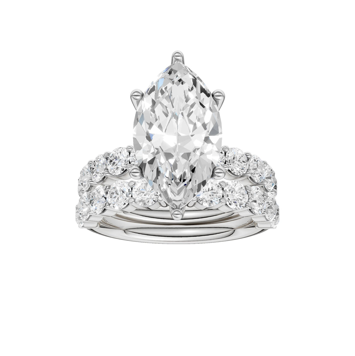 14K 4.00CT Certified Lab Grown Diamond Bridal Set