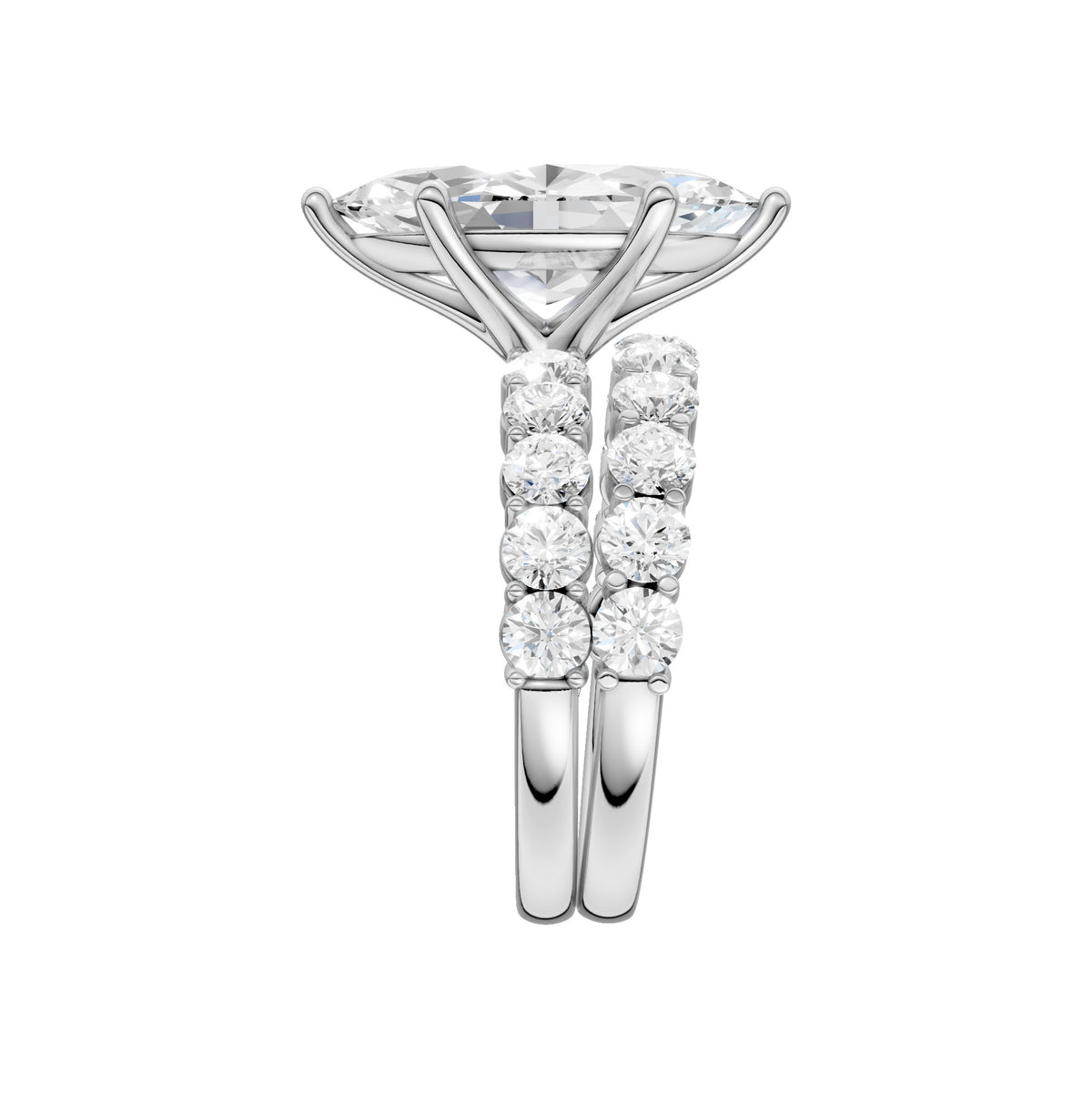 14K 4.00CT Certified Lab Grown Diamond Bridal Set