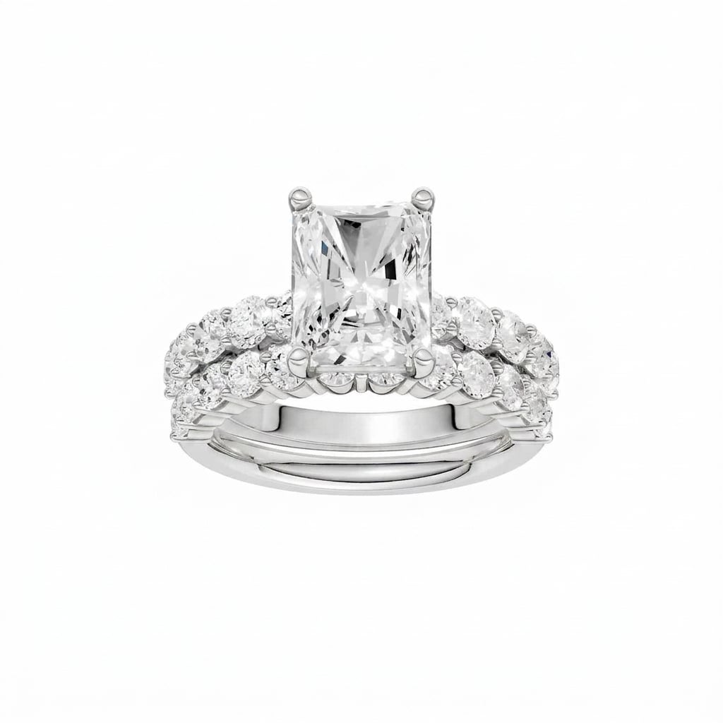 14K 5.00 CT Lab Grown Diamond Bridal Set