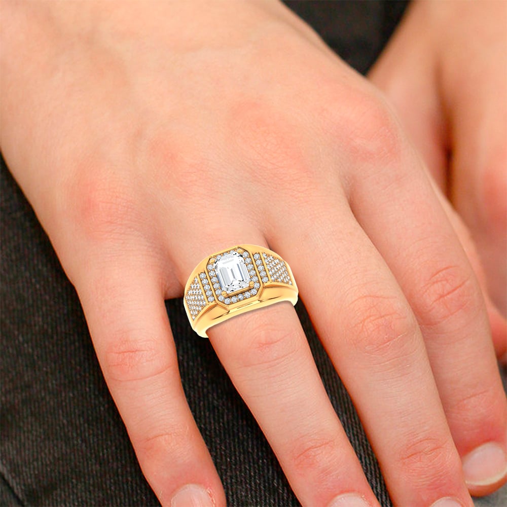 2.96 ct Men's Lab Grown Diamond Ring in 14K Gold