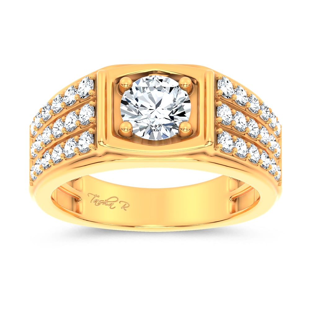 2.00 ct Men's Lab Grown Diamond Ring in 14K Gold