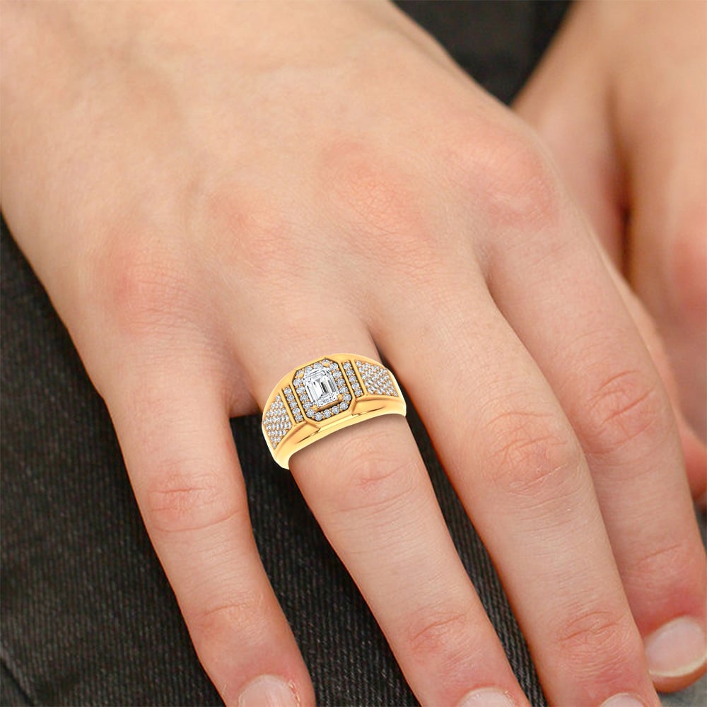 1.82 ct Men's Lab Grown Diamond Ring in 14K Gold