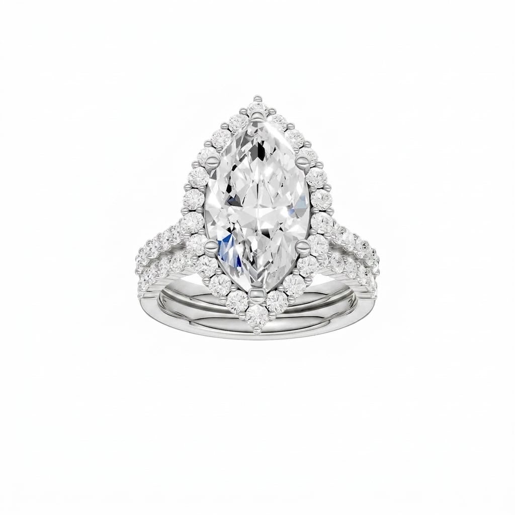 14K 5.00 CT Lab Grown Diamond Bridal Set