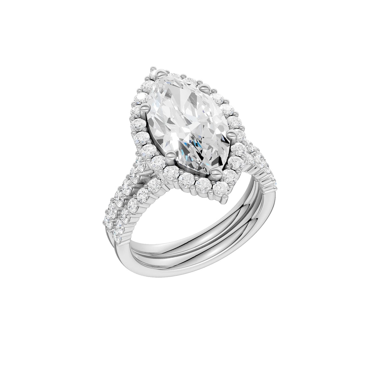 14K 5.00 CT Lab Grown Diamond Bridal Set