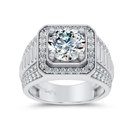 4.12 ct Men's Lab Grown Diamond Ring in 14K Gold