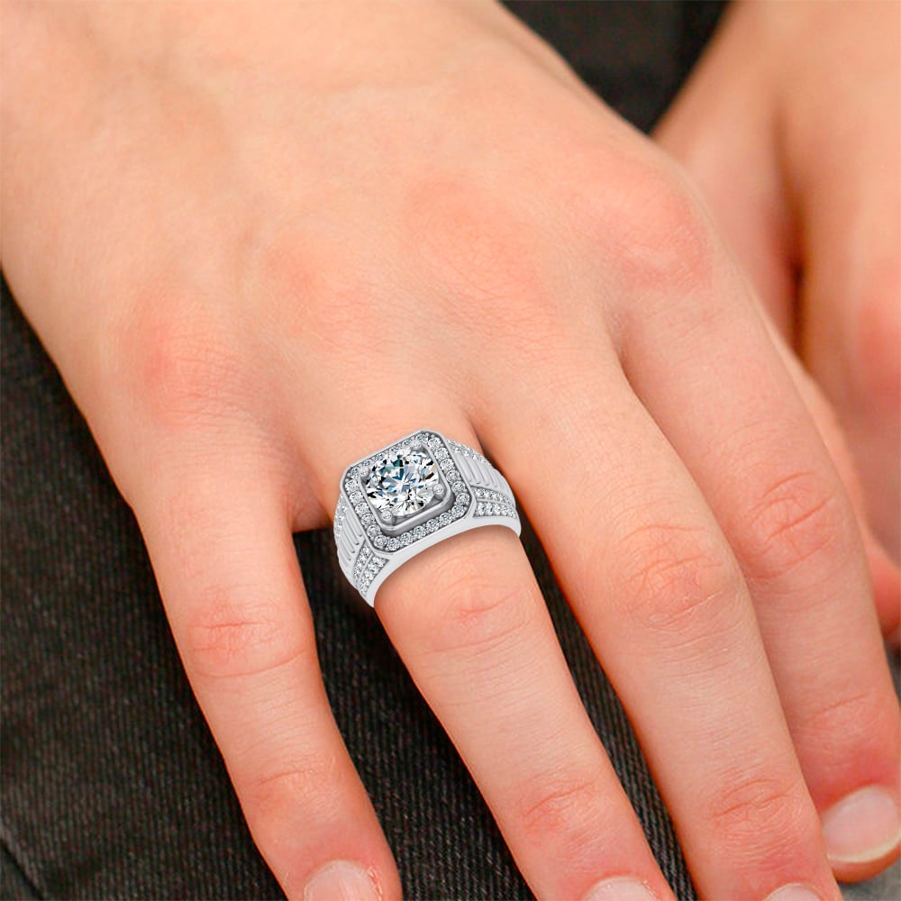 4.12 ct Men's Lab Grown Diamond Ring in 14K Gold