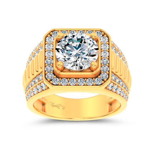 4.12 ct Men's Lab Grown Diamond Ring in 14K Gold