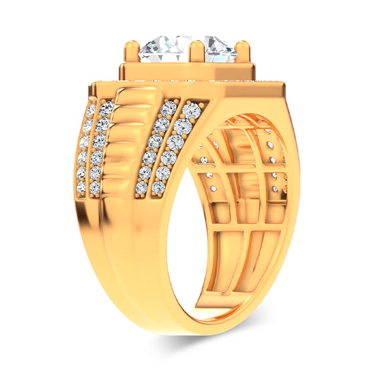 4.12 ct Men's Lab Grown Diamond Ring in 14K Gold